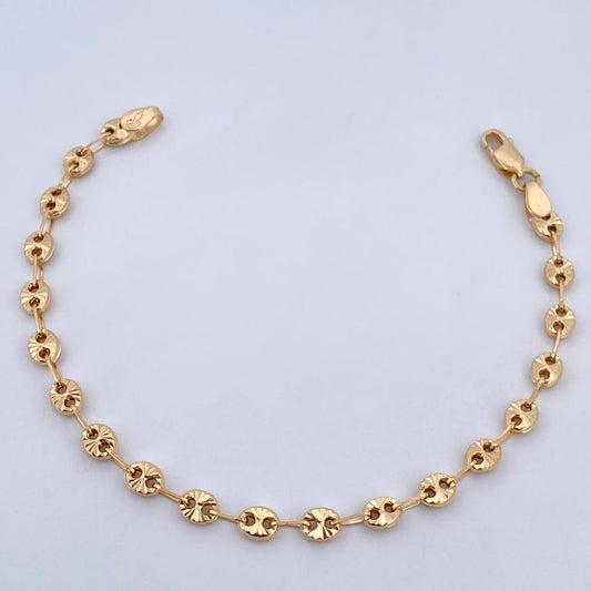 Pulso GC 3.7gr / 17.8cm / 4mm Diamantado Oro Amarillo 18K $