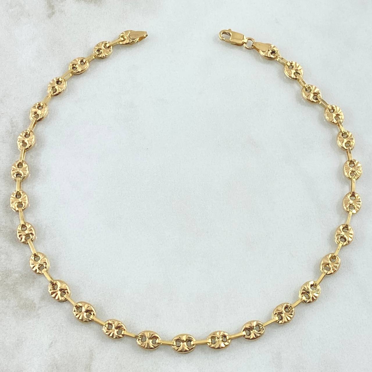 Tobillera GC 5.85gr / 27cm / 5mm Diamantada Oro Amarillo 18K *