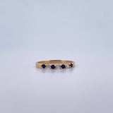 Anillo Argolla Churumbela 1.45gr / T6 3/4 / Circones Blancos Azules Oro Amarillo 18K $