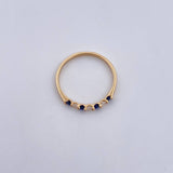 Anillo Argolla Churumbela 1.45gr / T6 3/4 / Circones Blancos Azules Oro Amarillo 18K $