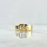 Anillo Cinturon Estela 3.95gr / T9 / Circone Blancos-Azul Oro Amarillo 18K *