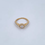 Anillo Halo Churumbela Circulo 2.3gr / T6 3/4 / Circones Blancos Oro Amarillo 18K &