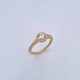 Anillo Halo Churumbela Circulo 2.15gr / T5 / Circones Blancos Oro Amarillo 18K &