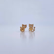 Topos Gato 1.25gr / Circones Blancos Oro Amarillo 18K &