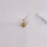 Dije Halo 0.6gr / 1.2cm / Esmeraldas 8pts Diamantes 7pts Oro Amarillo 18K &