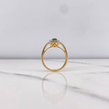 Anillo Solitario Halo 2.65gr / T7 3/4 / Esmeralda 17pts Diamantes 55pts Oro Amarillo 18K (Joya) &