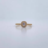 Anillo Solitario Churumbela 2gr / T5 3/4 / Circones Blancos Oro Amarillo 18K &