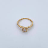 Anillo Solitario Churumbela 2gr / T5 3/4 / Circones Blancos Oro Amarillo 18K &