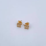 Topos Elefante 1.15gr / Circones Blancos Oro Amarillo 18K &