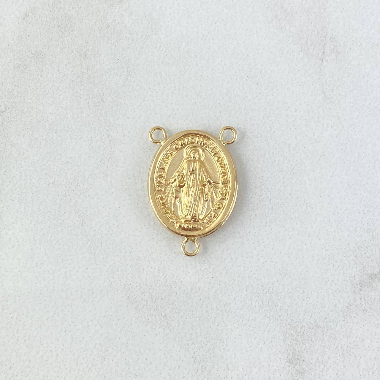 Herraje Crucero Virgen Milagrosa 1.05gr / 1.7cm / Ovalo Troquelado Oro Amarillo 18K