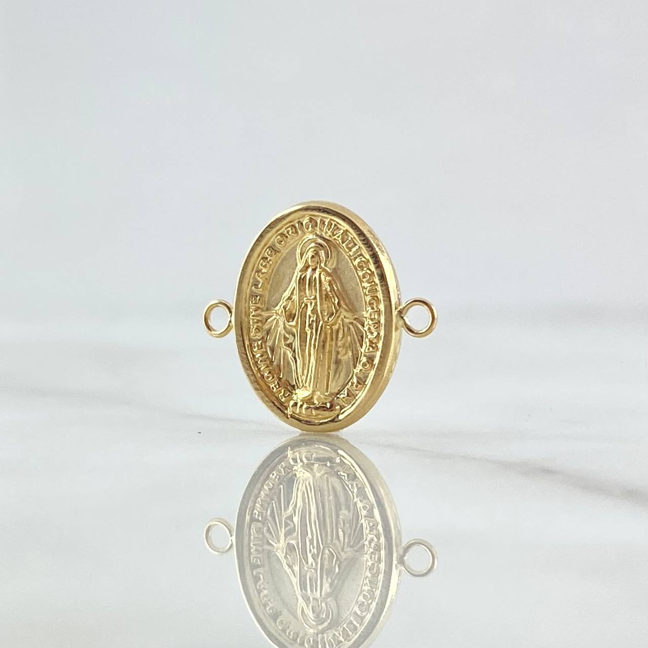 Herraje Virgen Milagrosa 1.05gr / 1.7cm / Ovalo Troquelado Oro Amarillo 18K