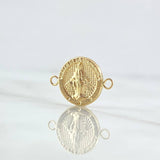 Herraje Virgen Milagrosa 0.8gr / 1.2cm / Circulo Texturizado Oro Amarillo 18K