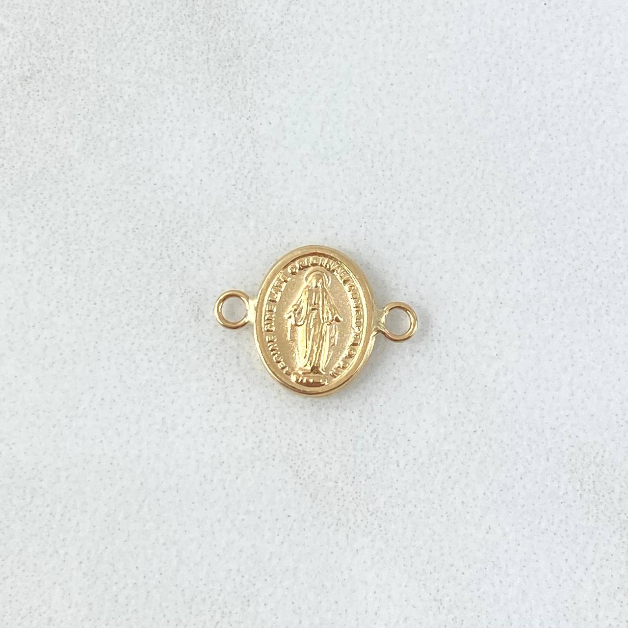 Herraje Virgen Milagrosa 0.45gr / 1.1cm / Ovalo Mate Oro Amarillo 18K