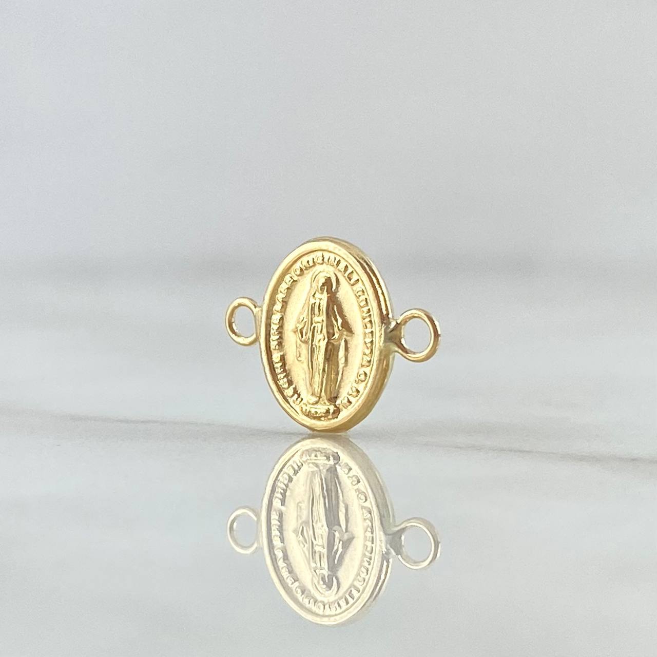 Herraje Virgen Milagrosa 0.5gr / 1.3cm / Ovalo Mate Oro Amarillo 18K *