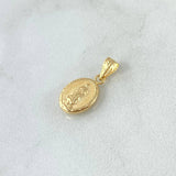 Dije Virgen Guadalupe 0.3gr / 1.4cm / Ovalo Troquelado - Cargador Bordeado Oro Amarillo 18K *