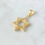 Dije Estrella De David 2.3gr / 3.7cm / Rayada Oro Amarillo 18K