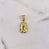 Dije Virgen Guadalupe 1.9gr / 2.4cm / Circones Blancos Verdes Oro Amarillo &