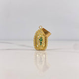 Dije Virgen Guadalupe 1.9gr / 2.4cm / Circones Blancos Verdes Oro Amarillo &