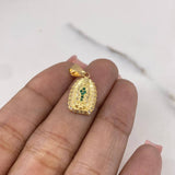 Dije Virgen Guadalupe 1.9gr / 2.4cm / Circones Blancos Verdes Oro Amarillo &