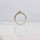 Anillo Solitario Rectangulo 1.05gr / T5 1/4 / Esmeraldas 27pts Oro Amarillo 18K (Joya) &