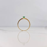 Anillo Solitario Rectangulo 1gr / T5 1/4 / Esmeralda 30pts Oro Amarillo 18K (Joya) &