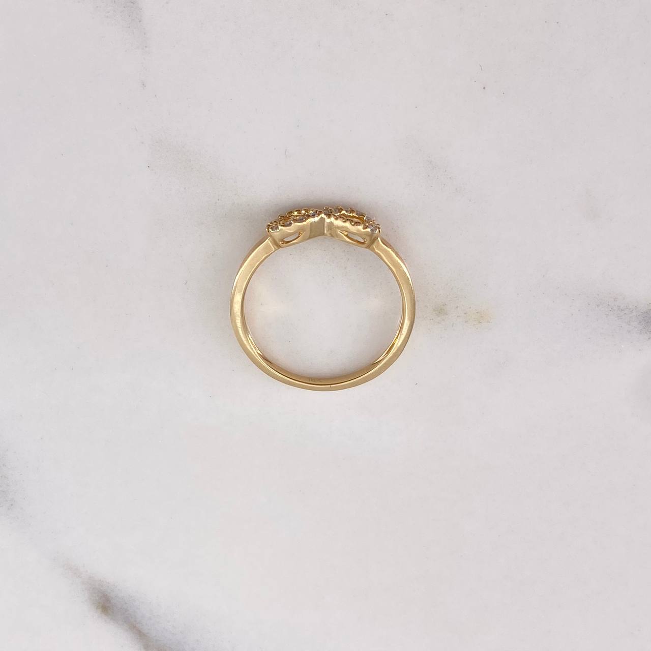 Anillo Infinito 1.9gr / T6 3/4 / Diamantes 08pts Oro Amarillo 18K (Joya) &