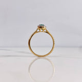 Anillo Solitario Halo 1.75gr / T5 / Esmeralda 08pts Diamantes 07pts Oro Amarillo 18K (Joya) &