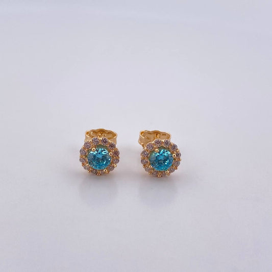 Topos Halo 2.15gr / Circones Blancos Azul Oro Amarillo 18K &