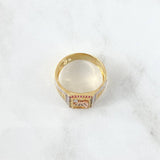 Anillo Poker Filigrana 7.6gr / T11 / Circones De Colores Tres Oros 18K