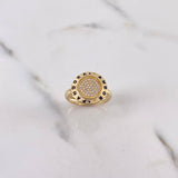 Anillo Circulo PD 4.65gr / T7 / Circones Blancos Oro Amarillo 18K &