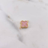 Herraje Trebol VCyA 0.8gr / 1.7cm / Electroestatico Rosado Oro Amarillo 18K &