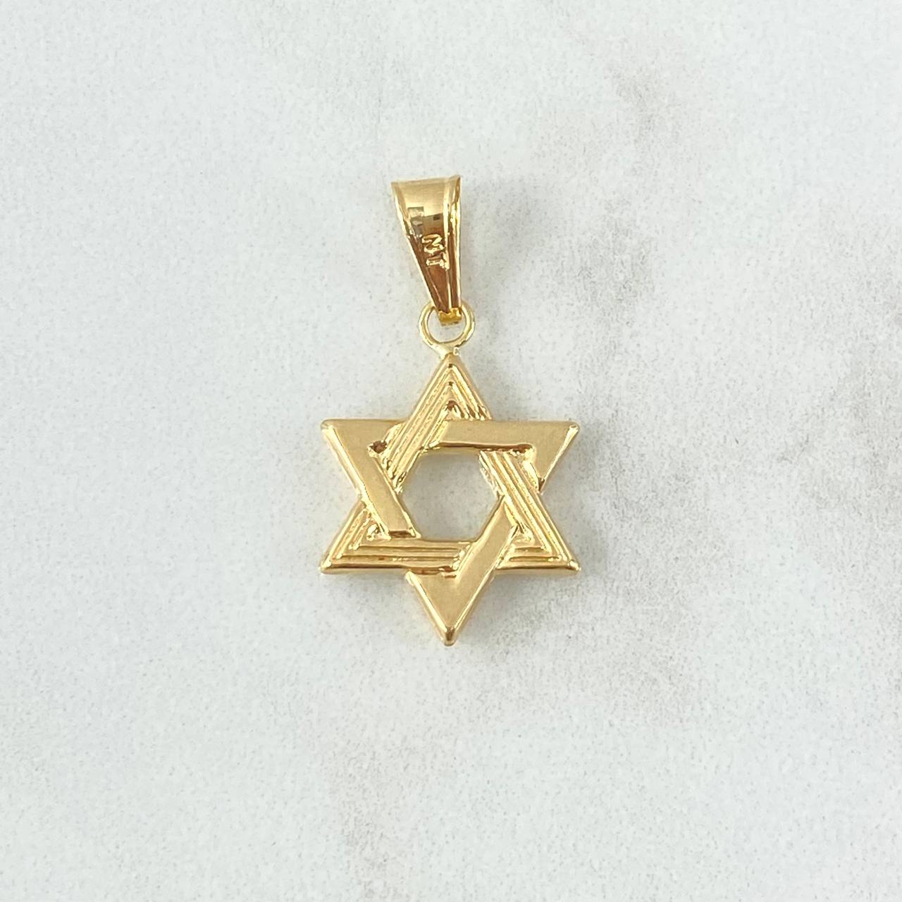 Dije Estrella de David 1.15gr / 2.8cm / Rayada Oro Amarillo 18K