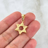 Dije Estrella de David 1.15gr / 2.8cm / Rayada Oro Amarillo 18K