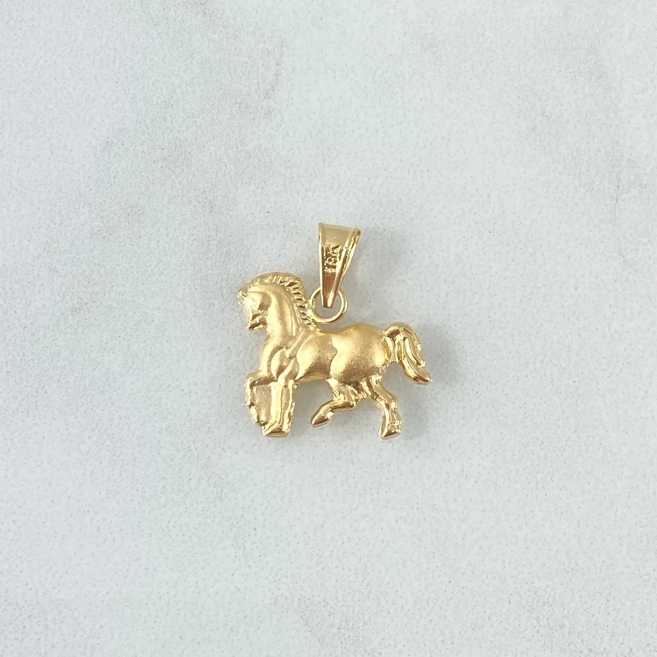 Dije Caballo 0.95gr / 1.8cm / Mate Oro Amarillo 18K