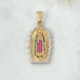 Dije Virgen Guadalupe Silueta 5.8gr / 4cm / Circones Blancos - Verdes - Fucsias - Azules Oro Amarillo 18K