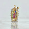 Dije Virgen Guadalupe Silueta 5.8gr / 4cm / Circones Blancos - Verdes - Fucsias - Azules Oro Amarillo 18K