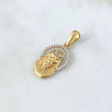 Dije Rostro Cristo 2.15gr / 2.6cm / Circones Blancos Oro Amarillo 18K