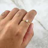 Anillo Solitario 1.3gr / T6 1/2 / Circon Blanco Oro Amarillo 18K ©