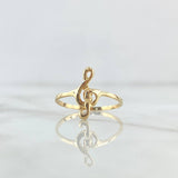 Anillo Nota Musical 1.25gr / T6 1/2 / Lisa Oro Amarillo 18K ©