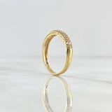 Anillo Churumbela Abultado 1.9gr / T6 3/4 / Circones Blancos Oro Amarillo 18K ©