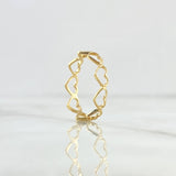 Anillo Corazones 1.3gr / T7 / Liso Oro Amarillo 18K