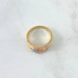 Anillo Lunas Filigrana 4.7gr / T7 3/4 / Circones Blancos Tres Oros 18K ©