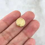 Herraje Virgen Guadalupe 0.7gr / 1.5cm / Tambor Oro Amarillo 18K