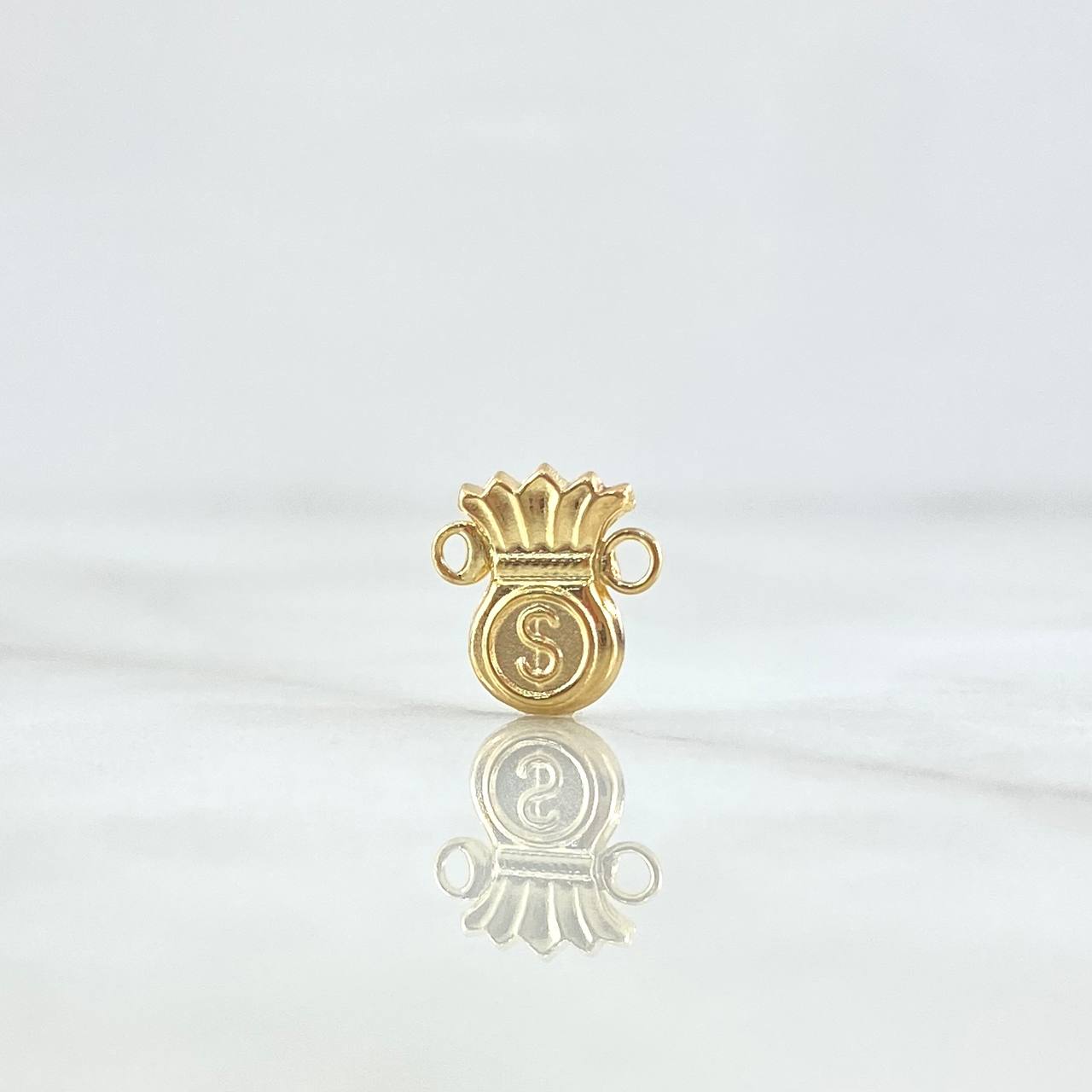 Herraje Bolsa De Dinero Plana 0.4gr / 1cm / Oro Amarillo 18K