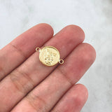 Herraje San Miguel Arcangel 0.9gr / 2.2cm / Circulo Texturizado Oro Amarillo 18K