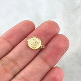 Herraje San Miguel Arcangel 0.65gr / 1cm / Circulo Texturizado Oro Amarillo 18K