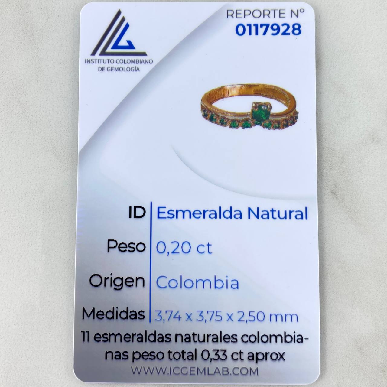 Anillo Tiara Corona 2.5gr / T6 1/2 / 30pts Esmeraldas Oro Amarillo (Joya) ©