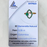 Anillo Ovalo Labial 3.15gr / T7 1/2 / Esmeraldas 70pts Oro Amarillo (Joya) ©