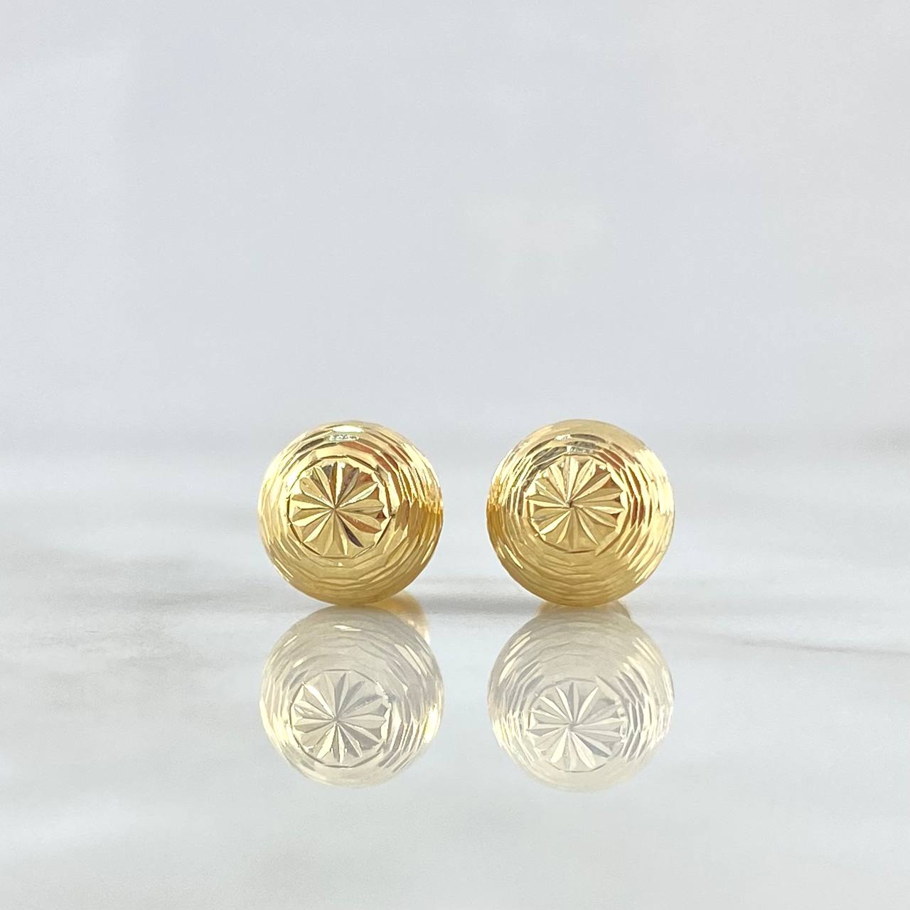 Topos Bola 1.45gr / 9mm Diamantada Lineal Oro Amarillo 18K *