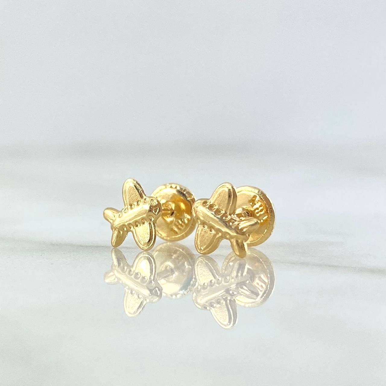 Topos Avión Animado 0.55gr / 6mm Oro Amarillo 18K *